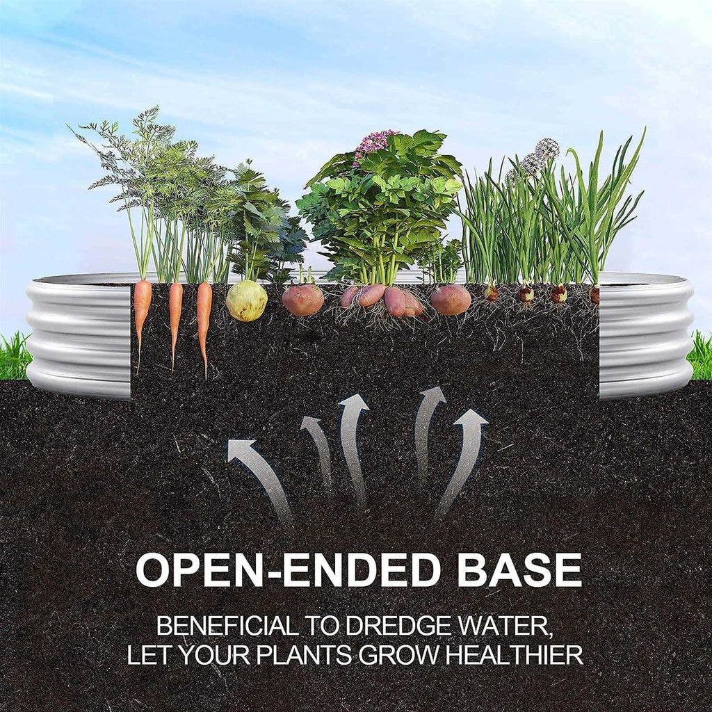 Land Guard Galvanized Raised Garden Bed Kit 4x2x1ft - 1-Silver