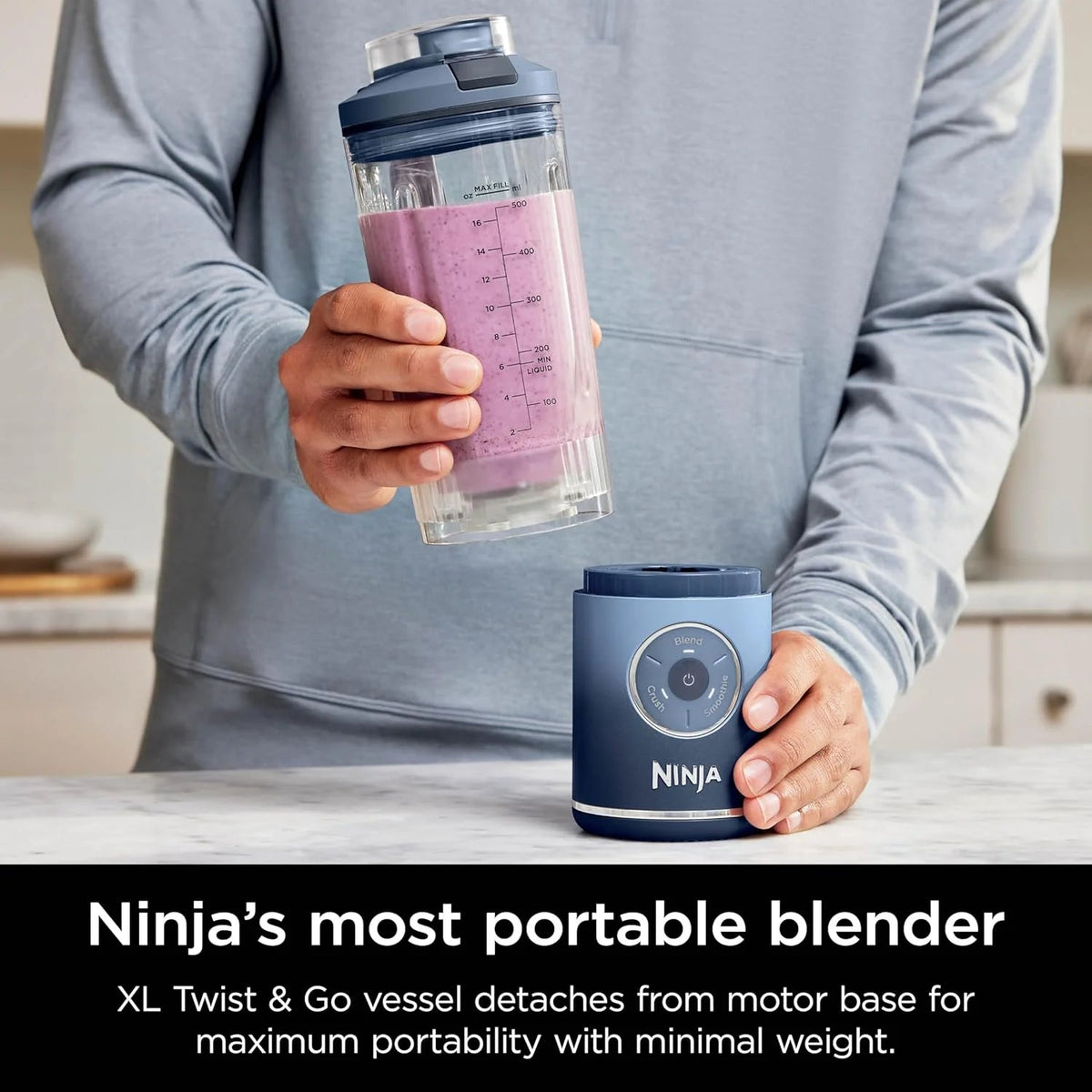 Ninja Blast Max Personal Cordless Blender, 22 oz, Navy - BC251NV (Refurbished)