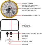 Tornado 24 Inch High Velocity 3-Speed Drum Air Circulator Fan, 7800 CFM, Yellow - HI-FAN-DRUM24-1P