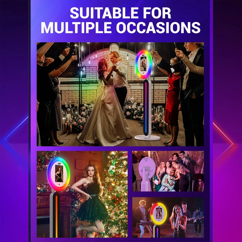 Portable iPad Photo Booth Stand With Ring Light and Remote App Control