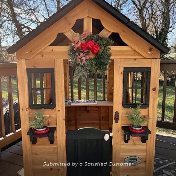 Backyard Discovery Cedar Playhouse With Kitchen, 55 in H x 42 in W x 46.69 in D - Sweetwater