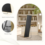 Full-Length Floor Mirror With Stand, Aluminum Alloy Frame - 71x30