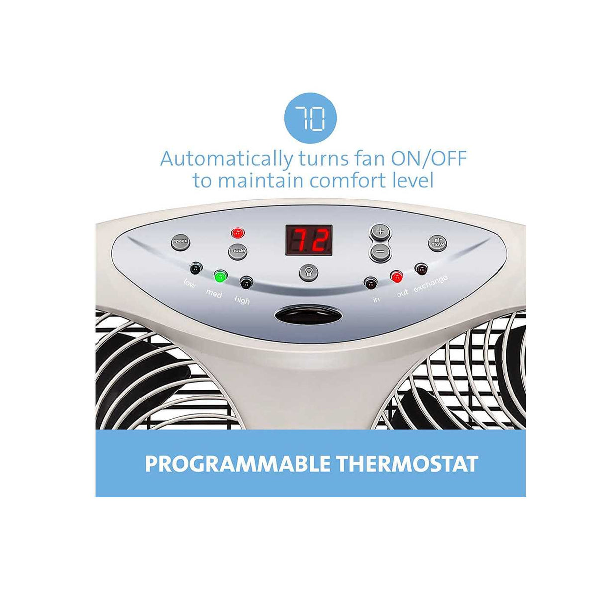 BIONAIRE Twin Reversible Airflow Window Fan With Remote Control - 8.5