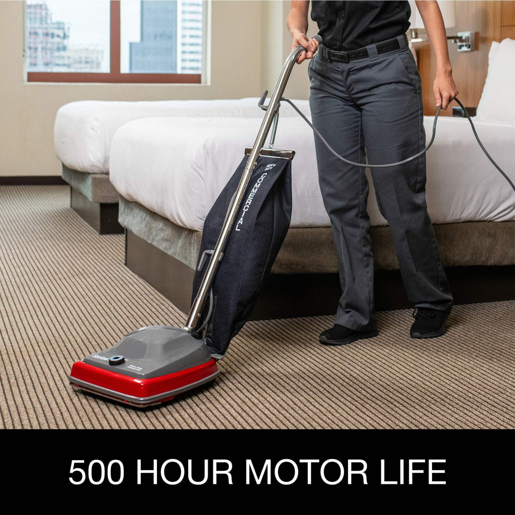 Sanitaire Upright Vacuum Cleaner, 12in Cleaning Width, 18 qt Shake Out Bag, 30 ft Cord - SC679K