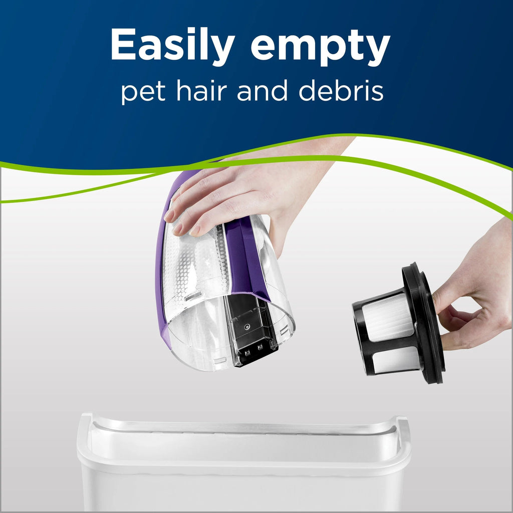 BISSELL Pet Hair Eraser Lithium Ion Cordless Hand Vacuum, Purple, 14V, 0.7 Litres - 2390A