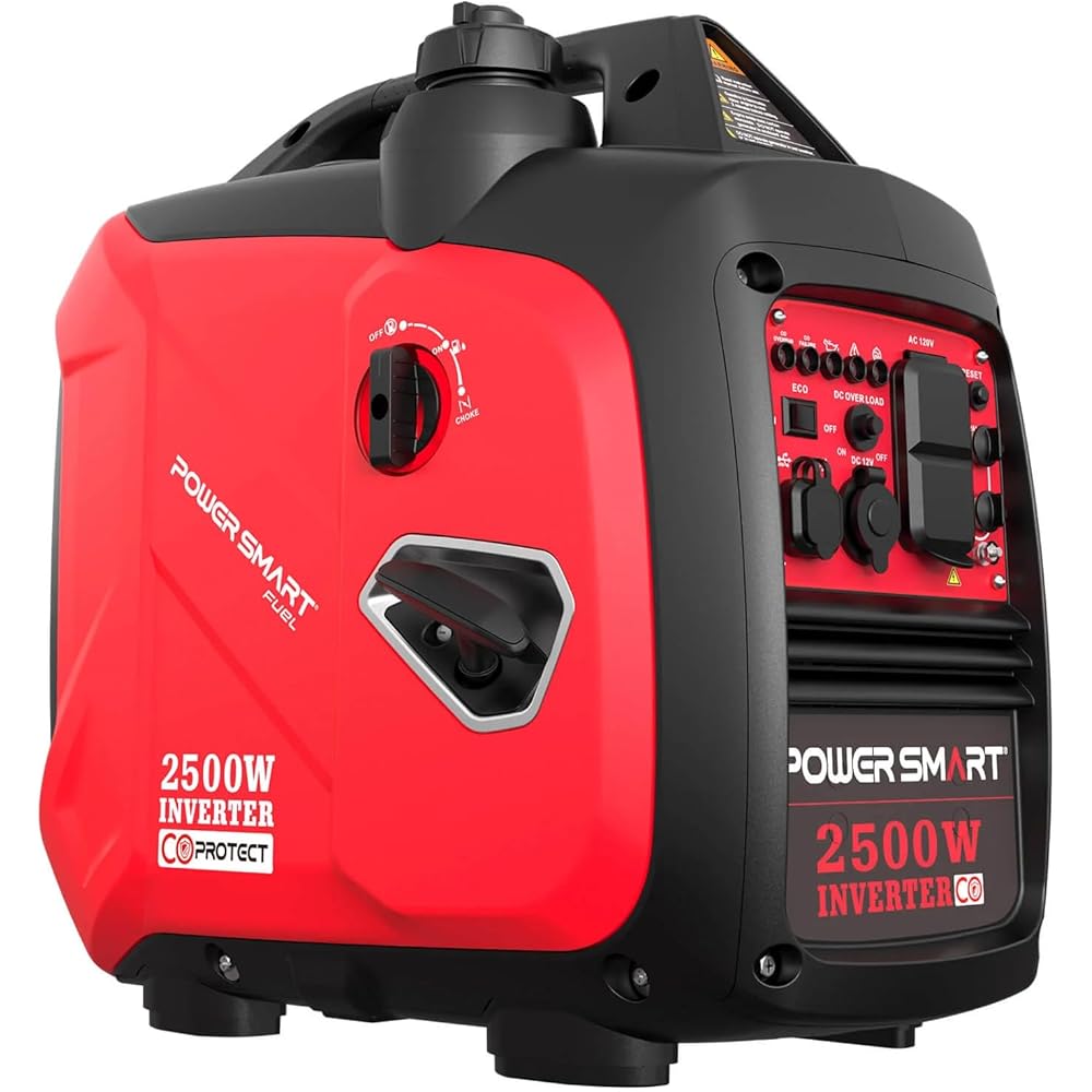 PowerSmart 2500-Watt Gas Powered Portable Inverter Generator With CO Sensor, 12in L x 20in W x 20in H - HB5020C