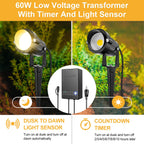 8 Pack 5W LED Low Voltage Landscape Spotlight Kit, 3000K Warm White - 60W Transformer