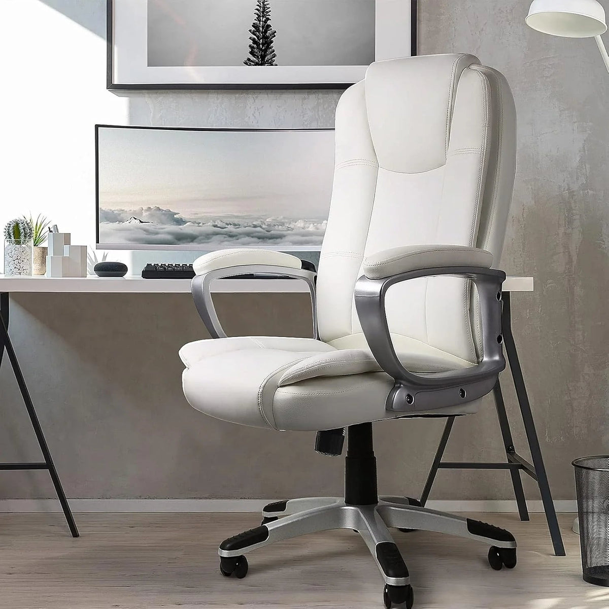 High-Back Ergonomic Leather Executive Office Chair, 400 lb Capacity