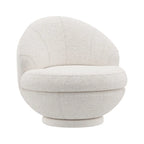 Hillsdale Boulder Upholstered Swivel Storage Chair, Ash White