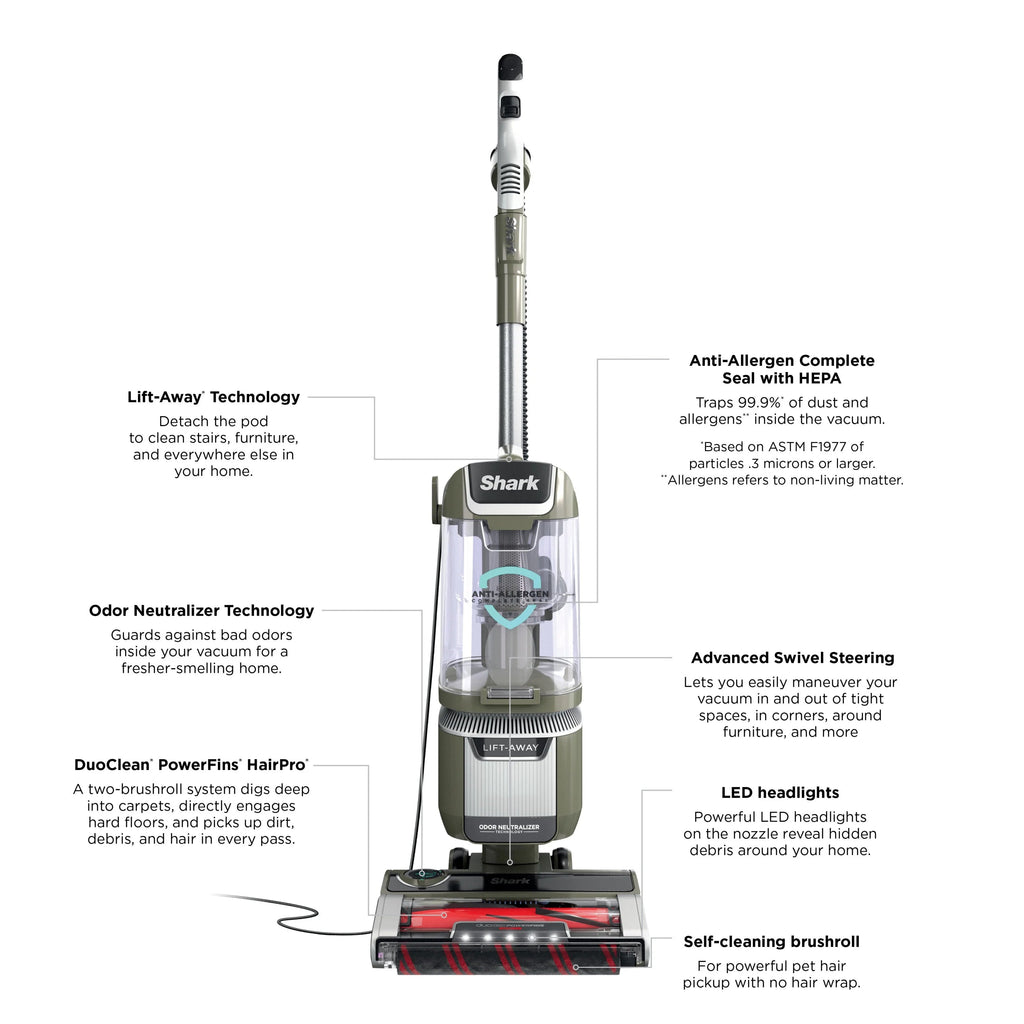 Shark Rotator Pet Lift-Away ADV Upright Vacuum, Bagless, Sage - LA700