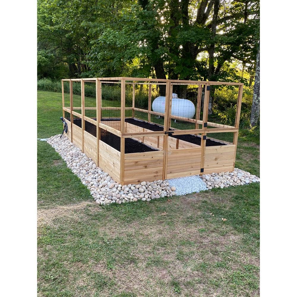 Outdoor Living Today Cedar Garden In A Box With Deer Fencing, 8 ft. x 16 ft. - RB816DFO