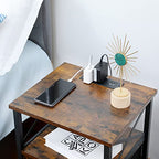 AMHANCIBLE Nightstand Set, 2 Count, Rustic Brown, 13.78in W x 15.75in D x 23.62in H - HET05XBR