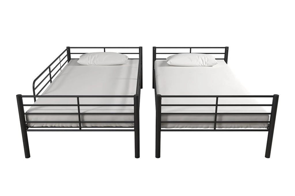 Mainstays Convertible Twin Over Twin Metal Bunk Bed - Black