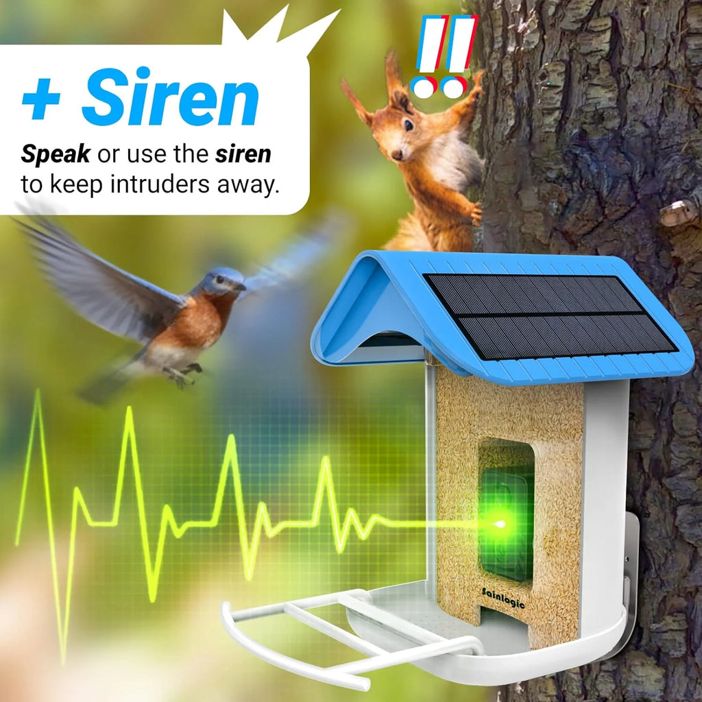 sainlogic Smart Bird Feeder With 1080P Camera, 2.5L Capacity, Light Blue - Smart Bird Feeder With Camera-1
