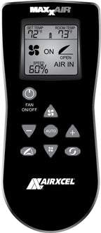 Maxx Air MaxxFan Deluxe RV Roof Vent Fan, Black, 12 Volt DC, 10 Speed, 22.5in x 16.5in x 5in - 00-07500K