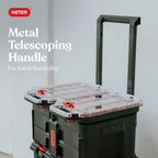 Keter Rolling Tool Box System, 3 Piece, Black/Red - 3 Piece Resin Modular Toolbox System