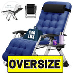 NAIZEA Zero Gravity Lawn Recliner Chairs, 2 Pack, Black