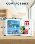 Upstreman 1.7 Cu Ft Single-Door Mini Fridge With Freezer, Black - FR17