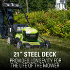 80V Cordless 21-Inch Self-Propelled Brushless Lawn Mower