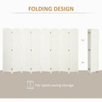 HOMCOM Folding Privacy Screen, 8 Panel, 5.6' Tall, White - 830-814V02WT