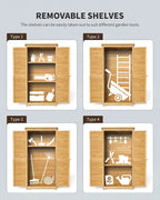 Lofka Outdoor Storage Cabinet With 2 Lockable Doors And 2 Adjustable Shelves, 34.3 x 18.3 x 63.2 in