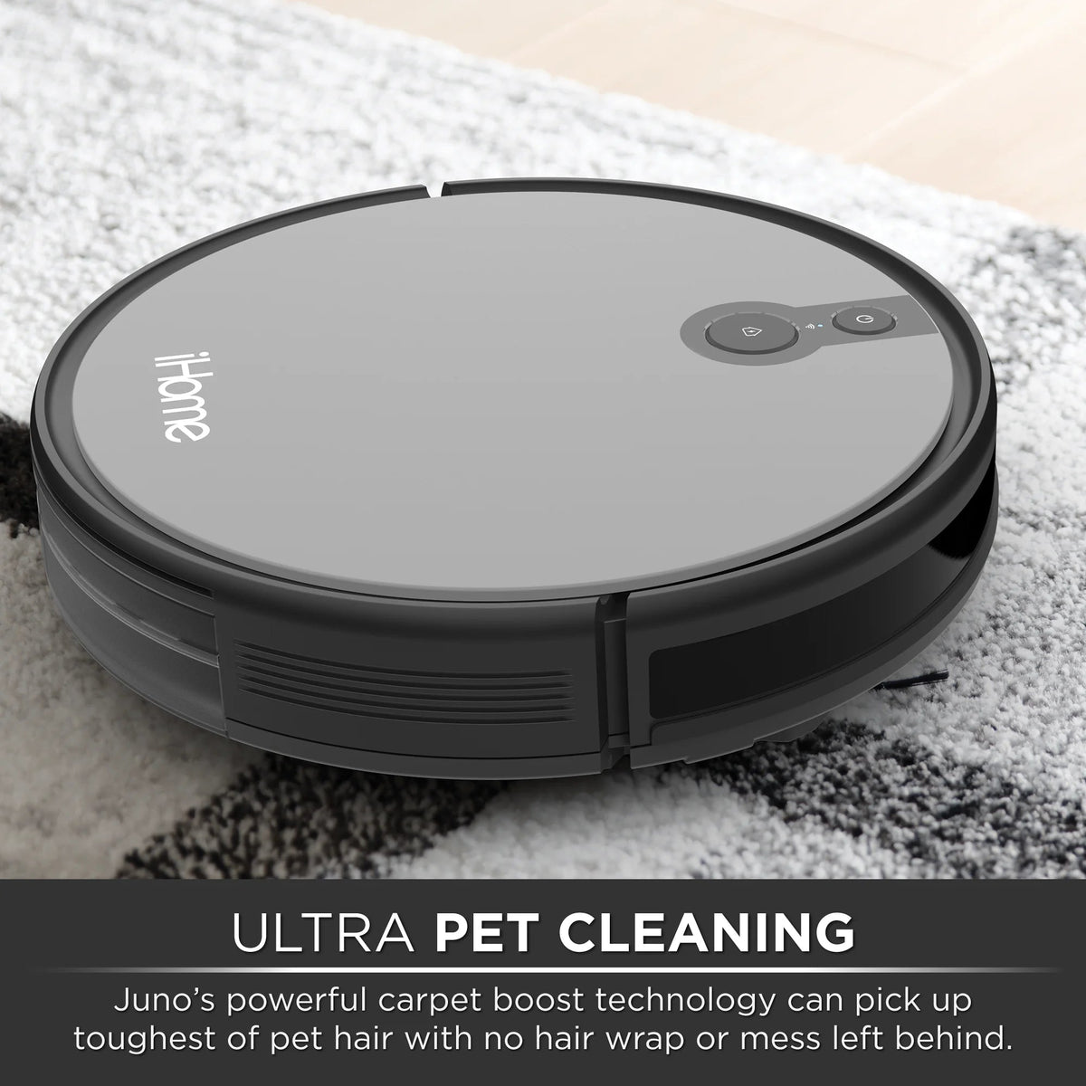 iHome AutoVac Juno Robot Vacuum With Mapping Technology, 120 Min Runtime