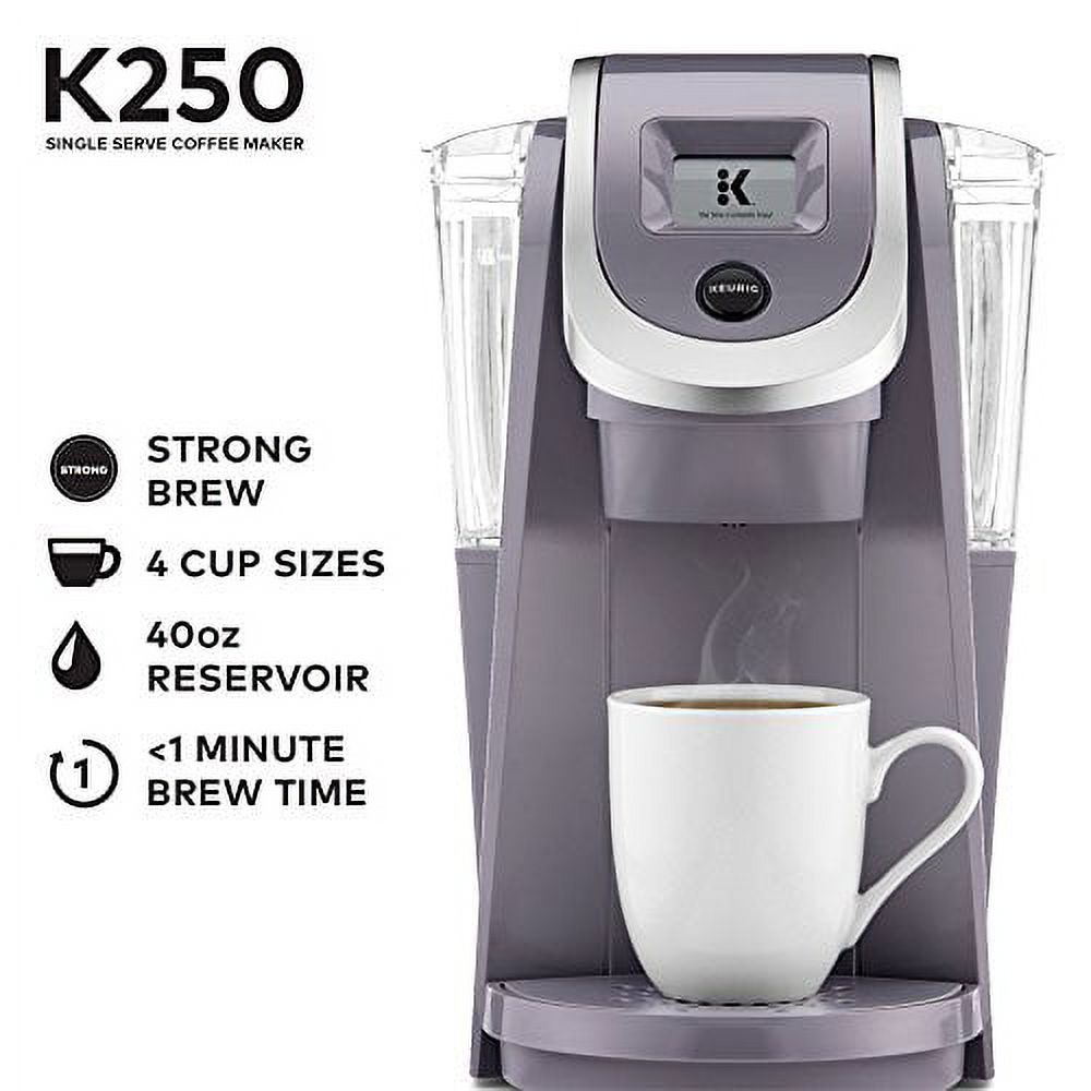 Keurig Single Serve K-Cup Pod Coffee Maker, 40 oz, Plum Gray - K250