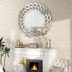 Round Spiral Sunburst Decorative Wall Mirror