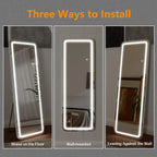 LED Full-Length Floor Mirror With Stand, 64 x 21 Inch