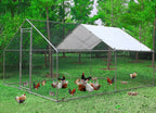 Metal Walk-In Chicken Run Cage With Cover, 10'L X 6.6'W X 6.56'H