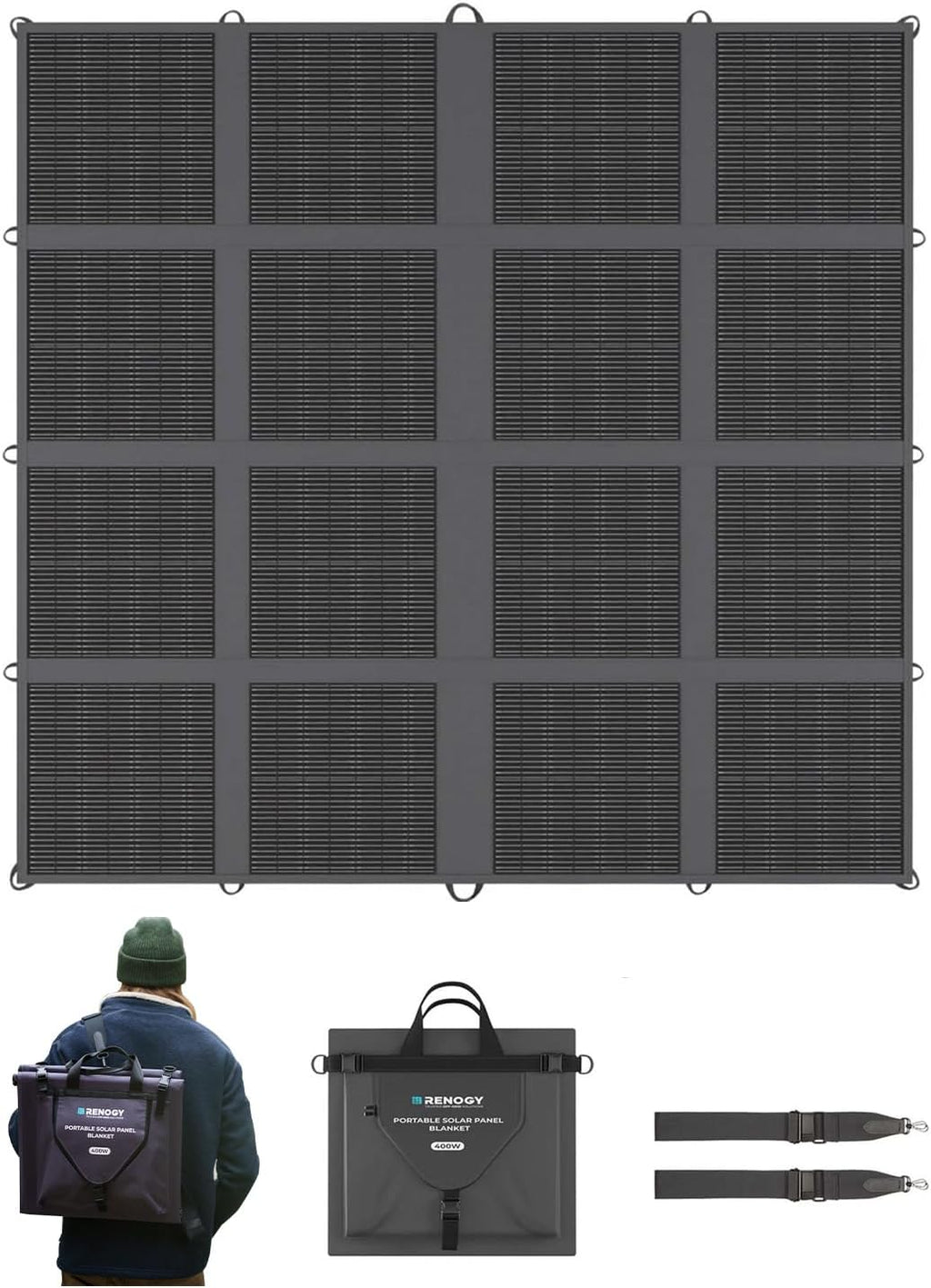 Renogy Portable Solar Panel Blanket, 400W, 25% N-Type, 16-Fold