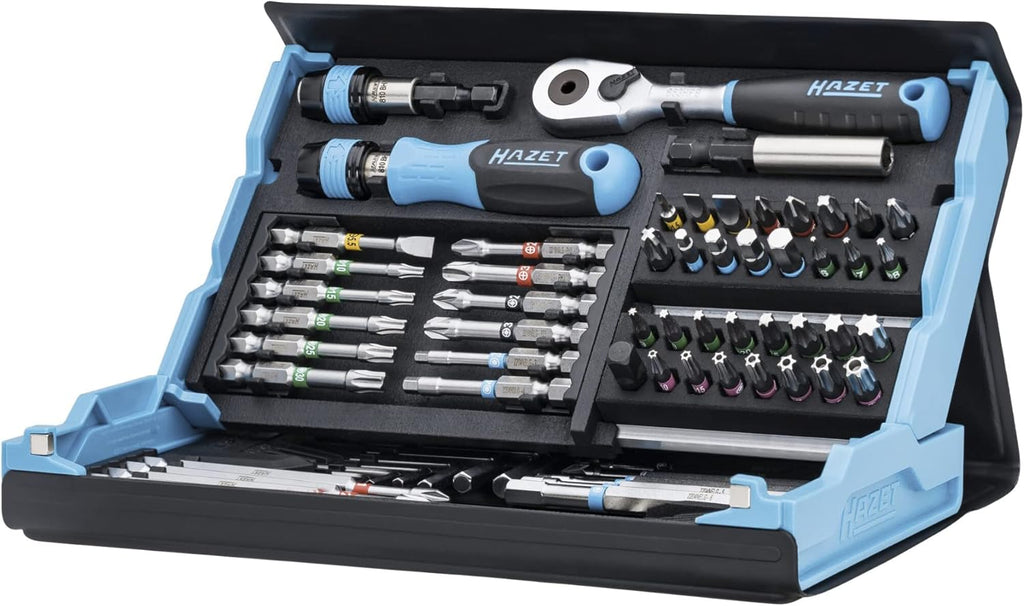 HAZET SmartCase 73-Piece Bit Set, Hexagon 6.3 (1/4 Inch), Blue/Black - 2200SC-31