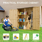 Lofka Outdoor Storage Cabinet With 2 Lockable Doors And 2 Adjustable Shelves, 34.3 x 18.3 x 63.2 in