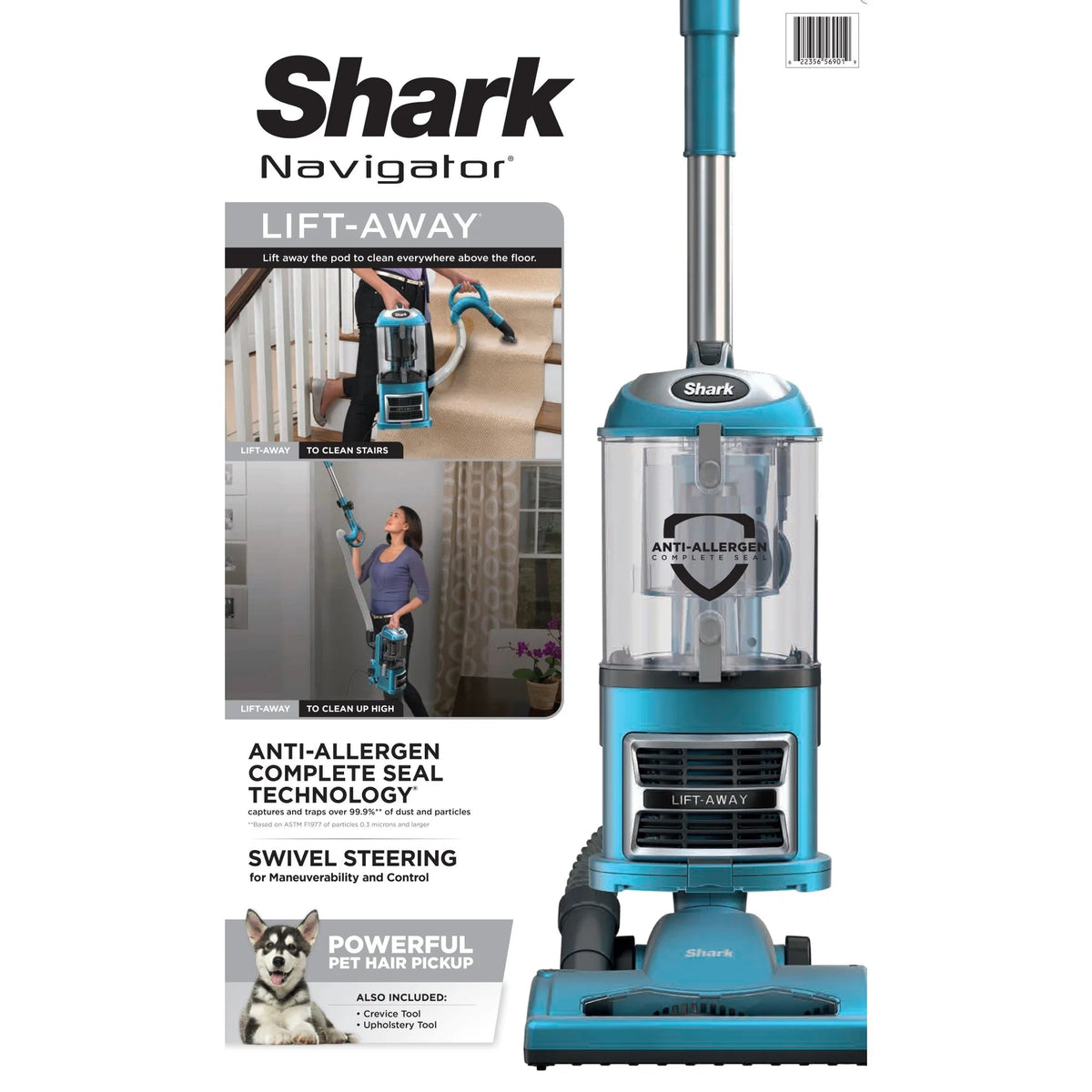 Shark Navigator Lift-Away Upright Vacuum, Bagless, Blue - NV380