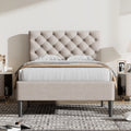 Button-Tufted Platform Bed - Twin Size