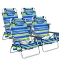 Costway Folding Backpack Beach Chairs 4-Pack, 5-Position Adjustable