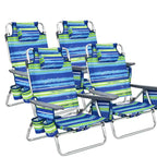 Costway Folding Backpack Beach Chairs 4-Pack, 5-Position Adjustable