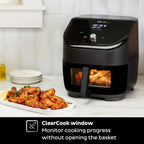 6 Liter Air Fryer With Clear Viewing Window, Digital Touchscreen And Black Exterior