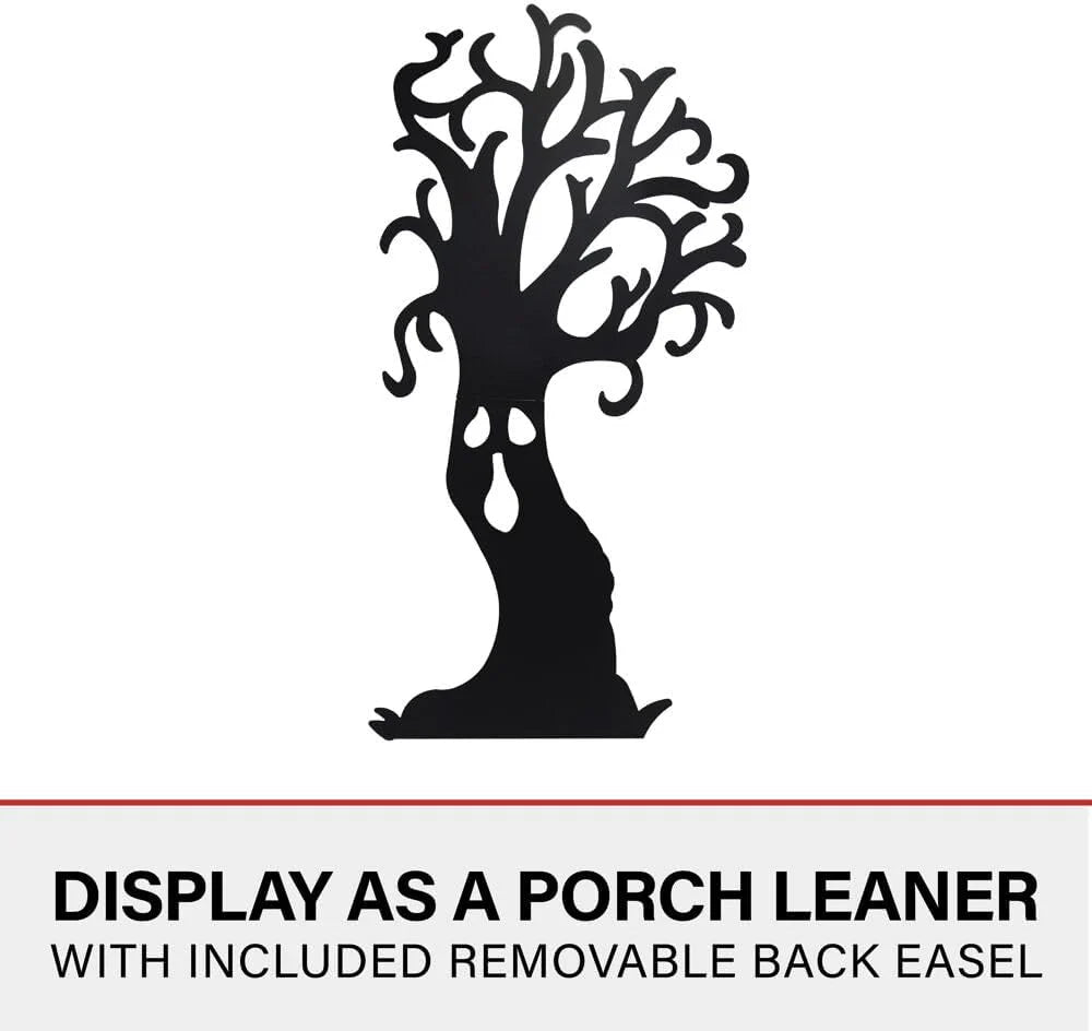 Haunted Hill Farm Black Iron Haunted Tree Silhouette, 0.8 x 34.5 x 66.5 inches - HHMTTREE066-0BLK