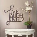 Live Laugh Love Metal Wall Art Sign, 20.5in W x 21.5in H