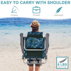 Costway Folding Backpack Beach Chairs 4-Pack, 5-Position Adjustable