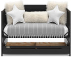 5-in-1 Convertible Baby Crib With Storage Drawer - Black
