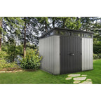 Artisan Plastic Storage Shed 9 ft W x 7.5 ft D Grey & Black - Artisan 97