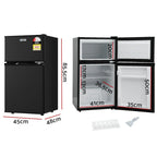 Devanti Bar Fridge Mini Freezer Refrigerator, 80L, Black
