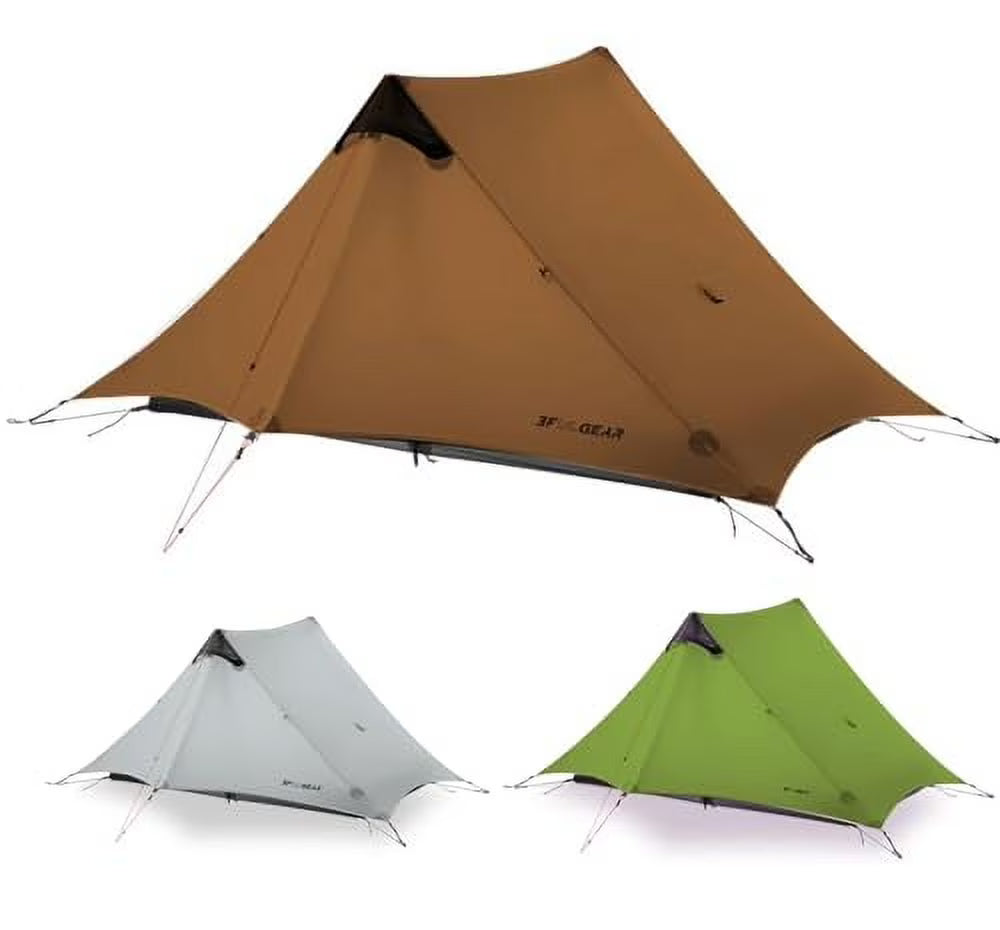 3F UL Gear Ultralight Hiking Tent, Khaki, 2 Person, 4 Season - Lanshan