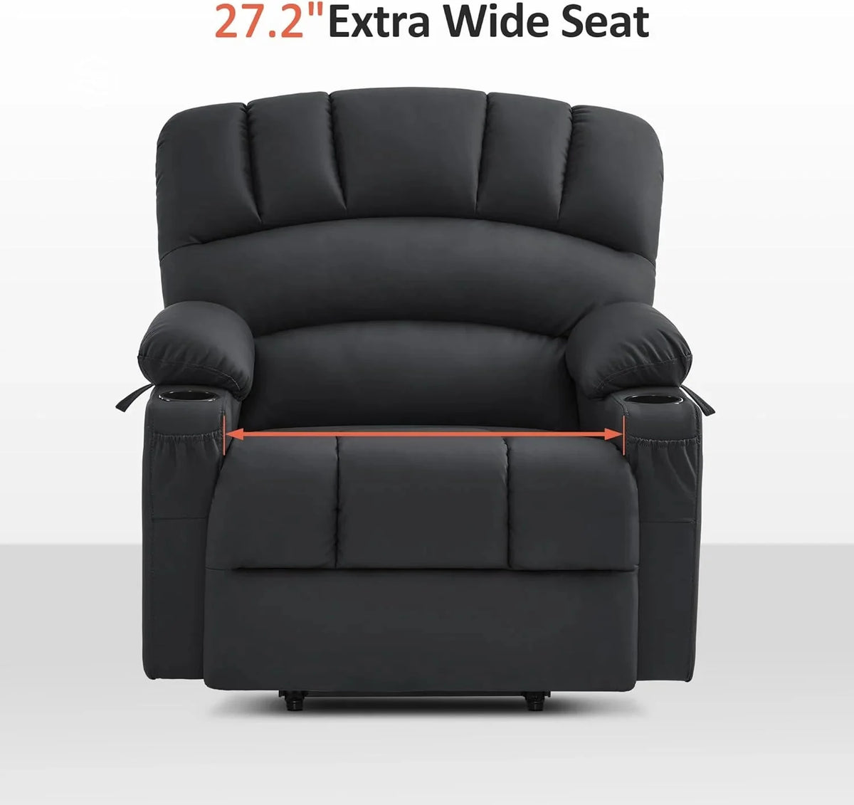 Heated Lift Recliner for Seniors with USB and Cup Holders