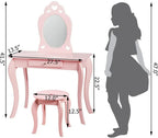 Fireflowery Kids Vanity Table With Detachable Top, Mirror And Drawer - FY-HW64356
