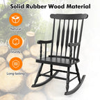 Costway Rubber Wood Rocking Chair, White, 22 x 32 x 44 in, 300 lbs