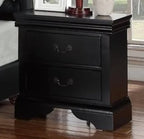 Black Louis Philippe Style California King Sleigh Bed With 2x Nightstands - 3pc Set