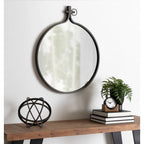 Modern Round Wall Mirror With Decorative Metal Frame